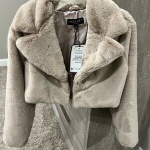 Faux fur shawl coat